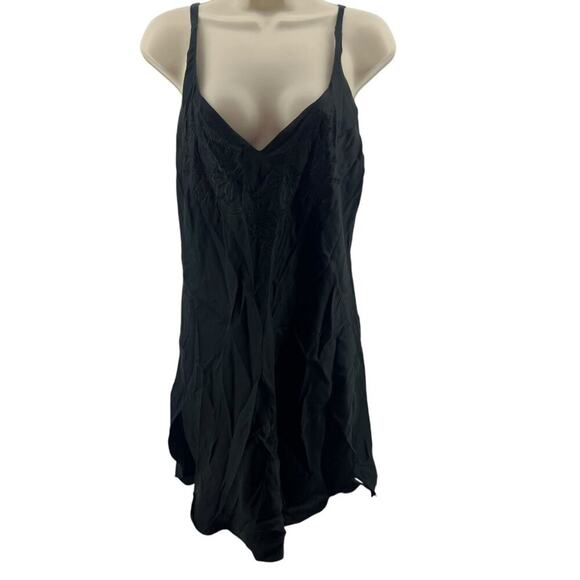 Vintage Victorias Secret Gold Label Pure Silk Black Lingerie Slip Dress Medium - Picture 1 of 6